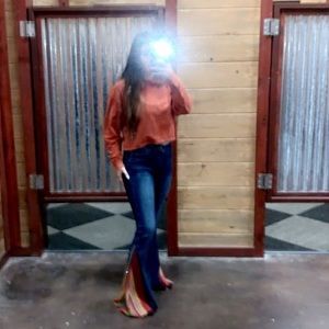 Lucky & Blessed flare serape jeans